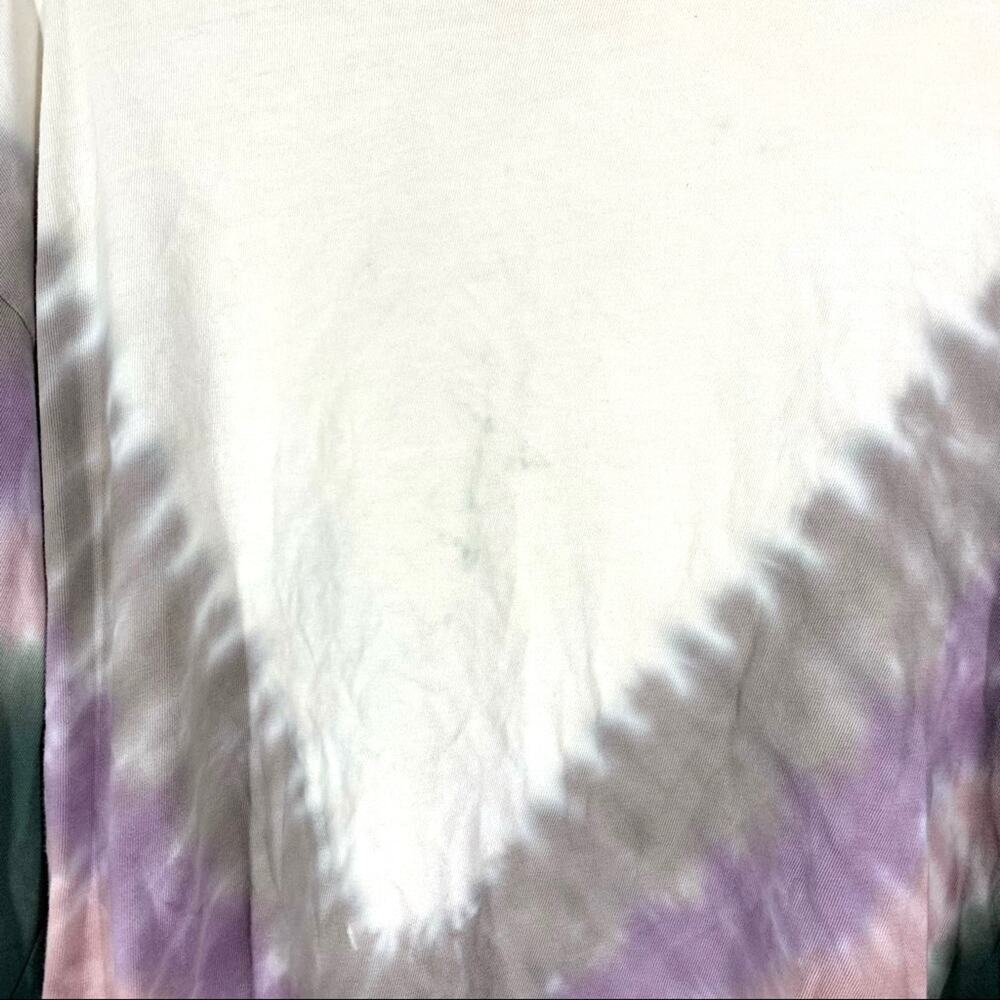 Daydreamer Cotton Tie Dye Long Sleeve Tee Shirt Medium Purple Tan‎ Green - Picture 5 of 8